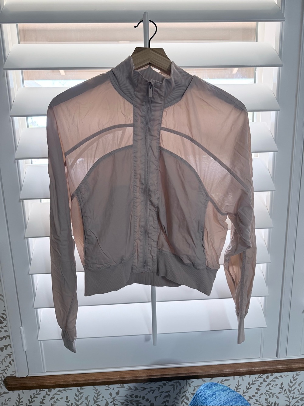 lululemon athletica Light Pink and Gray Bomber Jacket